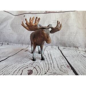 Terra By Battat 3” Tall Brown Moose Adult Figure Safari Zoo Animal Wildlife Toy